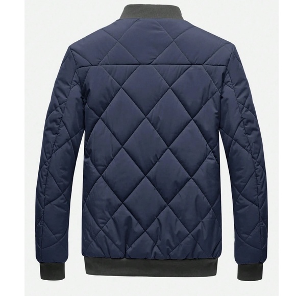 Men’s Zip Up Quilted Fleece Lined Jacket - Picture 2 of 11